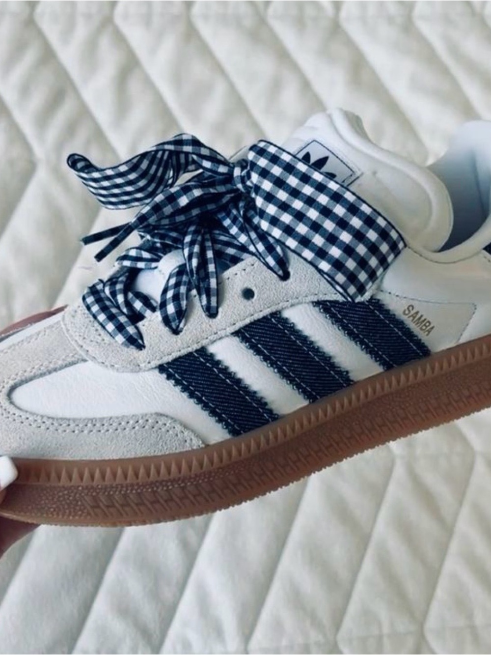 Adidas Samba with Denim Stripe & Gingham - Picture 2 of 3